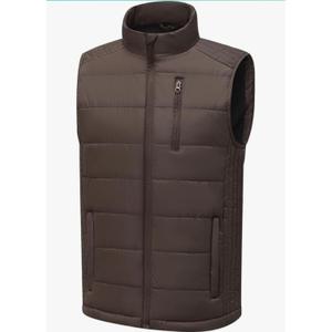Msmsse Men's Outerwear Vests Winter Quilted Padded Vest Gilet Stand Collar Warm Puffer Vest,L