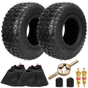 FVRITO 145/70-6 145 70x6 Tires with Inner Tube Straight Valve for 196CC 212CC Motovox MBX10 DB30 Baja Doodle Bug Mini Bike Quad Go-Kart Knobby Tires Sport 4 wheel ATV UTV Golf Cart Lawn Mower tractor