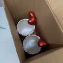 3 Set Valentine's Day Table Centerpieces Vintage Artificial Rose Flower Bouquet with Paper Bucket & Glitter Foam Heart Picks for Valentines Galentines Dining Room Tiered Tray Party Decor