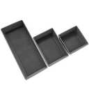 Edge Tray Bins 3 Pack Multi Use Storage for Kitchen and Office Non-Slip Rubber Bottom, Large Charcoal