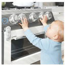 Stove Knob Safety Covers, (5+1Pack) Dual-Lucks Oven Knob Covers for Child Safety, Clear Vies, Universal Size (White)