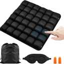 Airplane Seat Cushion, Portable Air Pad with Built-in Pump for Long Flights & Car Rides, Inflatable Seat Cushion for Office,Travel & Hard Dining Chairs, Ergonomic Comfort Support(COLOR:Black)