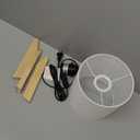 Small Beside Table Lamp, Wood Tripod Table Lamp with White Fabric Shade, Cute Boho Nightstand Minimalist Desk Lamp for Bedroom Living Room Nursery Kids Room Office Dorm, Bulb Not Included