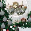 30 Pcs Velvet Christmas Ball Ornaments, Christmas Tree Ball Ornaments Flocked Plastic Balls Xmas Hanging Decorations for Tree Holiday Party (Dusty Blue, 3.15 Inch)