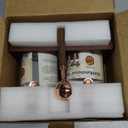 Glass Coffee Container with Wooden Shelf, 2 x 40 FLOZ Coffee Bean Storage with Sealed Closure Clips and Copper Spoon, Kitchen Large Capacity Food Storage Jar, Ground Coffee Container