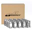 GAsupply M12x1.25 Lug Nuts, Closed End Bulge Acorn Chrome Lug Nuts Cone Seat 1.38" 35mm Tall 3/4" 19mm Hex, 20 Pack (Silver)