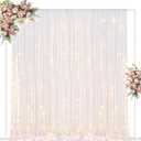 Fomcet 10FT x 10FT Backdrop Stand Heavy Duty with Base, White Portable Adjustable Pipe and Drape Backdrop Stand Kit, Square Metal Arch Party Frame for Wedding Birthday Parties Banquet Decorations, White