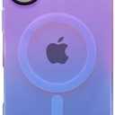Magnetic Case for iPhone16,Compatible with Magsafe,Gradient Iridescent Holographic Shockproof Translucent Matte Phone Case Protective Bumper Cover for Women Girls Men(Purple & Blue)