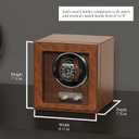 ROTHWELL Single Watch Winder for Automatic Watches with Quiet Motor with Multiple Speeds and Rotation Settings (Tan/Brown)