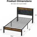 ALBERTO Twin Size Bed Frame with USB Charging Station and Smart LED Lights