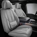 NS YOLO Universal Fit Full Coverage Leather Car Seat Covers for Cars,SUVs and Pick-up Trucks, Car Seat Protector,Automotive Seat Covers Full Set,Car Seat Cushion,Grey Seat Cover for 5 Seats
