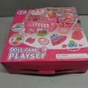 Golray 12in Girl Baby Doll Crib and High Chair Set - Sound&Pee Interactive Baby Doll with 20pcs Accessories Diaper Bag/Cradle/2 Clothes, Feeding Nursery Pretend Play Toddler Girl Toy Gift 3 4 5 6 Year