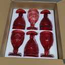 Veiuwa 6 PCS Christmas Wine Glasses  Red Goblet Glasses, Deep Red Designs Blend Better With the Christmas Table Setting