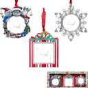 Laraine Christmas Tree Ornaments  3-Piece Decorative Hanging 2025 Holiday Keepsake Gift Pendant with 2 Photo Frame Insert for Picture of Pet (3-Piece Gift Set (2025))