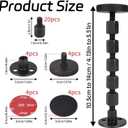 BOXOB 4pcs Adjustable Threaded Bed Frame Anti-Shake Tool, Upgraded Headboard Stoppers Bumper with Pads Easy Installation Wall Frame Stabilizers for Beds Cabinets Sofas (Black)