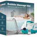 Bubble Bath Massager Mat for Bathtub, 47.24" x 14.57" Full Body Heated Air Spa with 6Level Adjustable Bubbles, Non Slip Waterproof Design, Remote Control, For Stress, Muscle Relief & Relaxation, Aqua