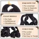 COOKOO 9 Packs 75g/Pack French Curl Braiding Hair 22 Inch Natural Black Pre Stretched Bouncy Braiding Hair Loose Wavy Crochet Braids Hair French Curls Synthetic Hair Extensions for Boho Box Braids 1B#