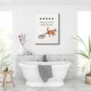 Cat Bathroom Wall Art Would Poop Here Again Pictures Wall Decor Funny Cat Bathroom Canvas Painting Print Funny Apartment Home Modern Artwork Decorations Framed for Bathroom Restroom 12 x 16 inch