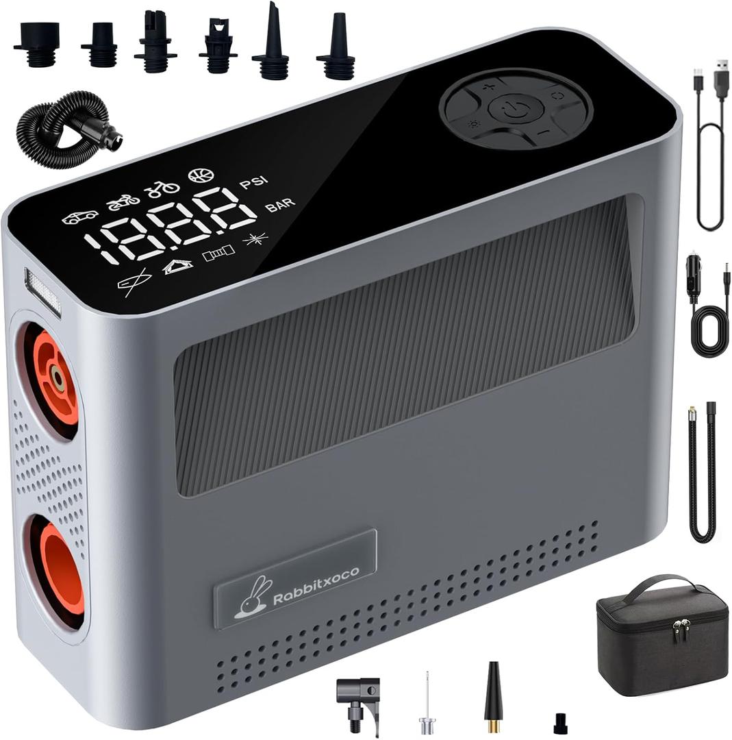 Paddle Board Pump 10 Pump Modes SUP Air Pump 500L Airflow/min Tire Inflator Portable Air Compressor 4X Speeds Electric Air Pump Suitable All Model Tires, Tents, SUP, Air Mattess, Kayak (Silver)
