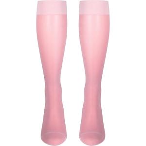NuVein Sheer Compression Stockings, 15-20 mmHg Support, Women's Medium Denier Nylons, Knee High, Closed Toe, Pink, 2X-Large
