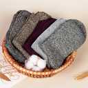 Loritta Wool Socks for Women, Winter Warm Stocking Stuffers Gifts for Women Cabin Crew Hiking Boot Socks (Large, B5-solid Color 01)