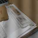 Rolanstar Corner Desk, 44.5" W x 34.5" H Small Computer Desk with Power Outlets, Gaming Desks with LED Lights, Triangle Corner Table with Keyboard Tray & Monitor Stand for Small Space, White