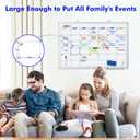 Dry Erase Calendar Whiteboard for Wall, 36" x 24" Magnetic Monthly White Board Calendar Dry Erase, Wall Hanging Aluminum Frame with Tray for Home, School, Office (Silver Frame)