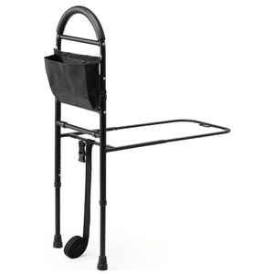 Medline Bed Assist Bar with Storage Pocket, Height Adjustable Bed Rail for Elderly Adults, Assistance for Getting In and Out of Bed at Home