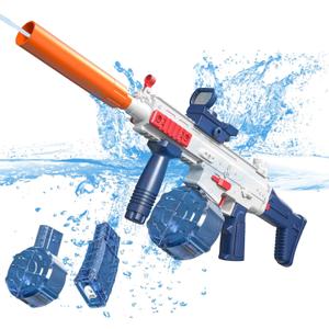 Electric Water Gun, Squirt Gun Toy for Adults Kids, Automatic Water Gun Up to 26 FT Long Range, Summer Outdoor Beach Swimming Pool Party Super Shooting Toys, Best Gift for Boys and Girls (Blue)