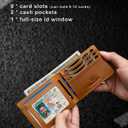 BROSHOPP Leather Bifold Men's Wallet with Cash Slots