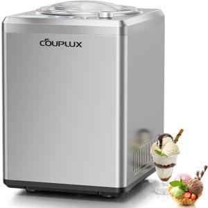 2.64 Qt Ice Cream Maker, Largest Capacity & Fast Freezing Ice Cream Machine with Built in Compressor Easy Operate & Clean Ice Cream Maker Machine with All Stainless Steel, LCD Digital Display