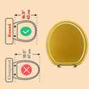 Round Toilet Seat Wood Toilet Seat Prevent Shifting with Zinc Alloy Hinges American Standard Size Toilet Seat Easy to Install also Easy to Clean(Round,Sparkling Classical Gold)