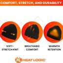 Heat Logic Women Winter Beanie Hat, Warm Stretchy Skull Cap, Soft Cozy Cap, Knit Beanie in Multiple Colors (Black+boucle)