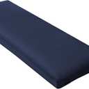QILLOWAY Indoor/Outdoor Bench Cushion, Thick Upholstery Foam Couch Swing Pads with Ties,48-Inches,Navy Blue
