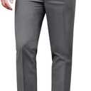 COOFANDY Men's Classic Fit Dress Pants Flat Front Straight Formal Pants Wrinkle Free Expandable Waist Suit Pants 2XL
