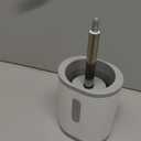 Compact Toilet Brush & Holder, Stainless Steel Handle, Space Saving for Storage, Deep Cleaning, Drip-Proof, Easy to Assemble, Nylon Bristles, White & Grey (1 Pack)