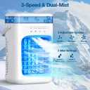 Portable Air Conditioners,Portable AC Unit with Timer,3 Speeds 2 Mist Modes,1000ml,7-Color Light,USB Mini Air Conditioner Evaporative Air Cooler Cooling Fan for Bedroom Kitchen RV Camping Car