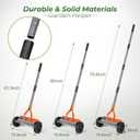 Walensee Dethatching Roller Rake with 76.8'' Adjustable Handle, Lawn Dethatcher Rake with 2mm Stainless Steel Blades,Thatch Remover, Soil Aerator & Loosening Tool for Moss, Leaves, Yard Lawn Care