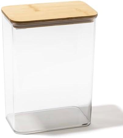 BINO | Food Storage Containers with Bamboo Lids, 3.8 Qt/3.6 Liter - 20 Pack | THE SNAP+ COLLECTION | Airtight Food Storage Containers with Lids Pantry Organization BPA-Free Containers for Organizing