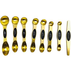 Stainless Steel Magnetic Measuring Spoons Set,Double-Ended Measuring Spoon Set, Food-Grade Baking Household Limited Salt Measuring Spoon Seasoning Spoon. (B)