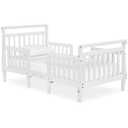 Dream On Me Emma 3-in-1 Convertible Wooden Toddler Bed in White, Baby Safety Alliance Certified, Low-to-Floor Design, Solid Pinewood with Safety Rails (Crib)