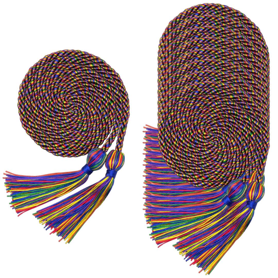 8 Pack Rainbow Graduation Honor Ropes Cords Bulk, Yarn Honor Cords with Tassel for High School Bachelor Gown College Graduation 2026