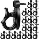 Timgle 40 Pcs Light Hangers Hooks String Light Hooks Screw in Ceiling for Hanging Black Outdoor Clips with Safety Buckle for Door Wall Wire Plants Home Patio Garage Kitchen