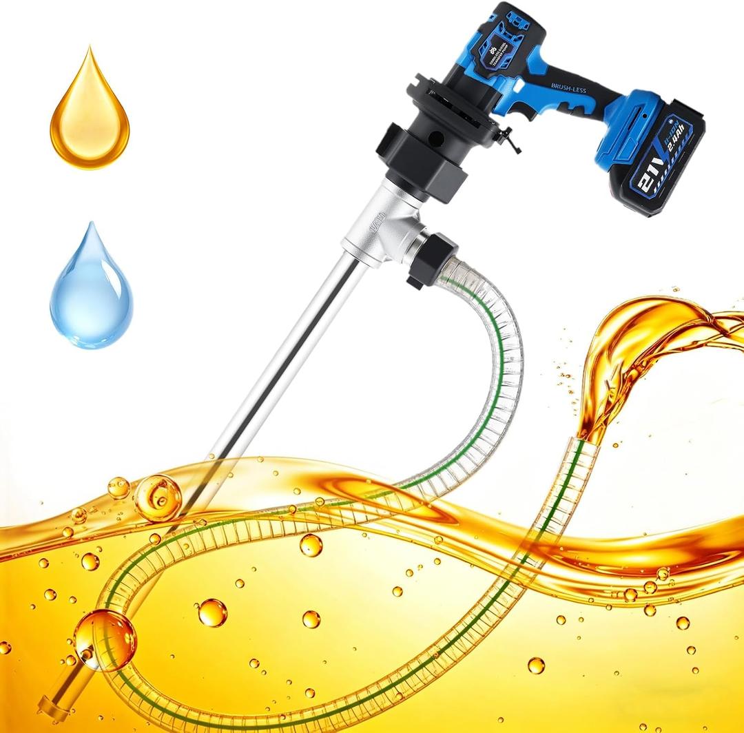 Mxmoonant Electric Fuel Transfer Pump, Cordless Diesel Transfer Pump Battery Powered 13.2GPM Stick Water Transfer with 2 x 2.4Ah Batteries for Diesel, Kerosene, Water