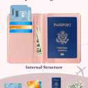 Slohif Passport Holder Initial Lugguage Tag Set Suitcase Cover Wallet Case for Travel Women - Leather Letter Passport Book Personalized Organizer Card Protector Sleeve Essentials Slim Carrier Red S (Pink)