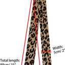 Allegra K Skinny Scarf Womens Thin Long Neckscarf Fashion Leopard Print Hairband Waistband Bag Handle Accessory (Brown)