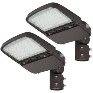 kadision LED Parking Lot Light 150W/100W/75W Adjustable, 22500lm (150lm/W) 5000K 100-277V, Waterproof LED Shoebox Light with Dusk-to-Dawn Photocell, Slip Fitter Mount, ETL Listed (2 Pack)