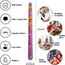 4-Pack Purple Printed Taper Candles Unscented - Dripless & Smokeless 7-Hour Burn - 10" Hand-Poured Candles with Pumkin Skull Ghost Design for Halloween Decoration