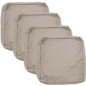 Sqodok Patio Cushion Cover 25x25 inch, Waterproof Outdoor Cushion Covers Replacement for Outdoor Furniture, Large Cushions Slipcover Set of 4 Sectional Cushions Cover for Sofa Couch Chair, Tan