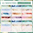 2 x Desk Calendar 2026 Large 17" x 12"- Jan 2026 to June 2027, Marble Design 18 Months Monthly Calendar, PP Cover Wall Calendar 2026 for Office, Classroom & Home
